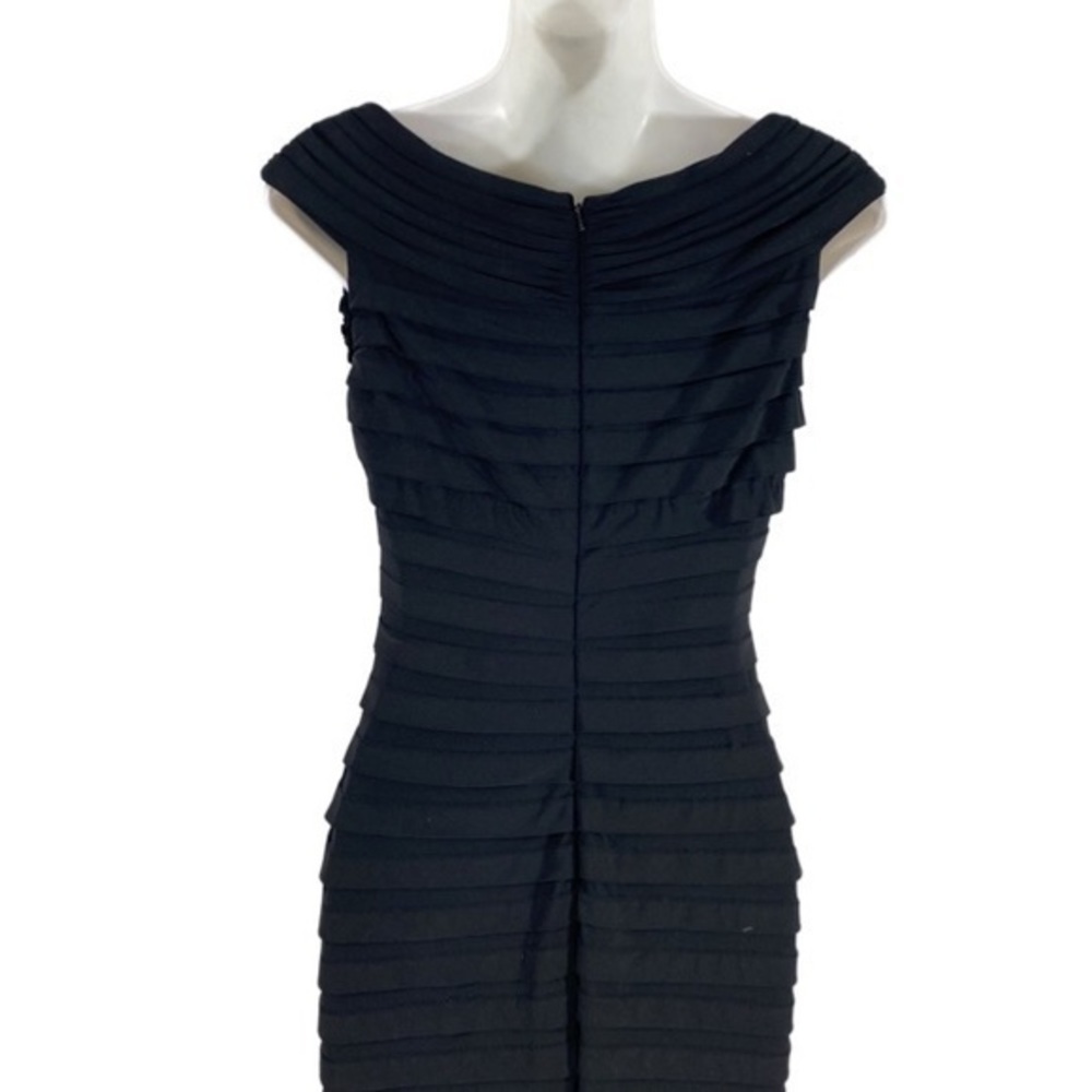 Adrianna Papell black banded jersey sheath dress T12 - Picture 8 of 12
